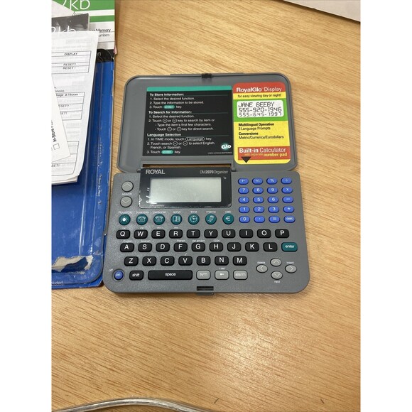 Royal DM2070 Organizer 52 kb  Pocket Organizer Gray 5 in Opened - Picture 2 of 5